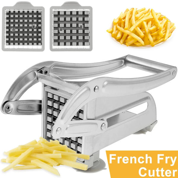 1pc coupe-pommes de terre manuel en acier inoxydable trancheuse à frites fabricant de chips de pommes de terre hachoir à viande coupe-dés machine outils