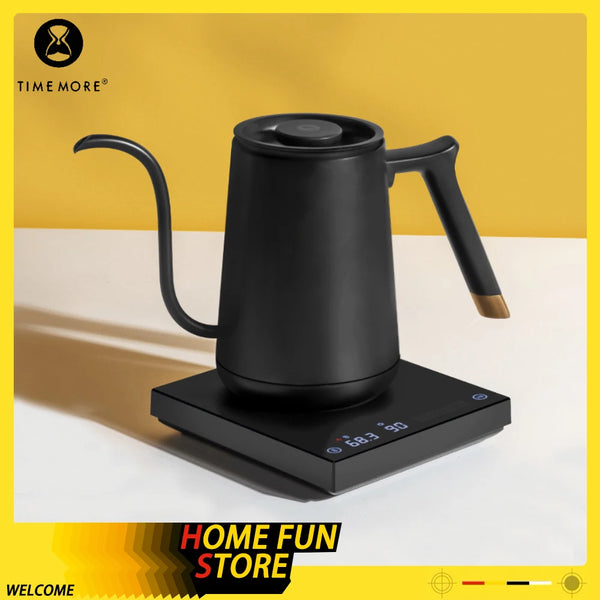 Timemore Fish Smart Electric Pour Over Kettle 600ml 220v  Fine Mouth Temperature Control Customize Hand Brew Coffee Pot Gifts