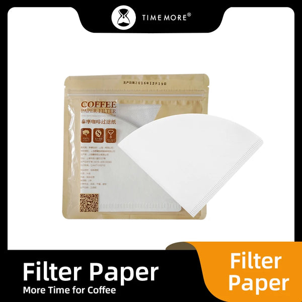 TIMEMORE Store Kaffeekannen-Filterpapier von Hand Tropfbecher 50 Stück amerikanische Kaffeemaschine Filterventilator V-förmig